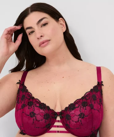 Cross-Dye Lace Strappy Unlined Balconette Bra