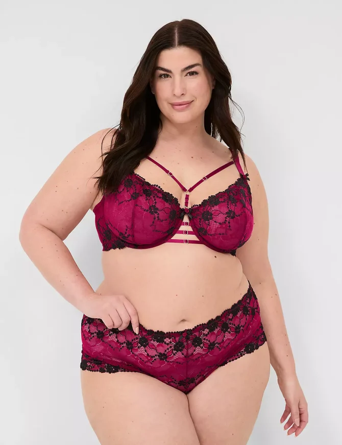 Cross-Dye Lace Strappy Unlined Balconette Bra - Image 4
