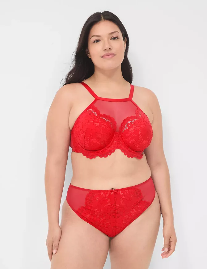 High-Neck Lightly Lined Balconette Bra - Image 4