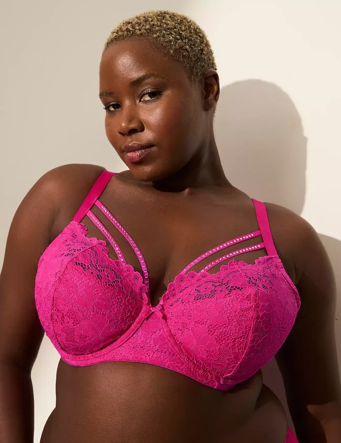 Embellished-Trim French Balconette Bra