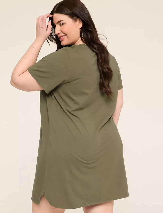 Comfy Cotton Satin-Trim Sleepshirt - Image 2