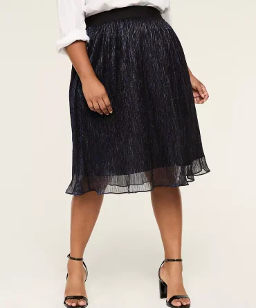 Lurex Shimmer Crinkle Knit Skirt
