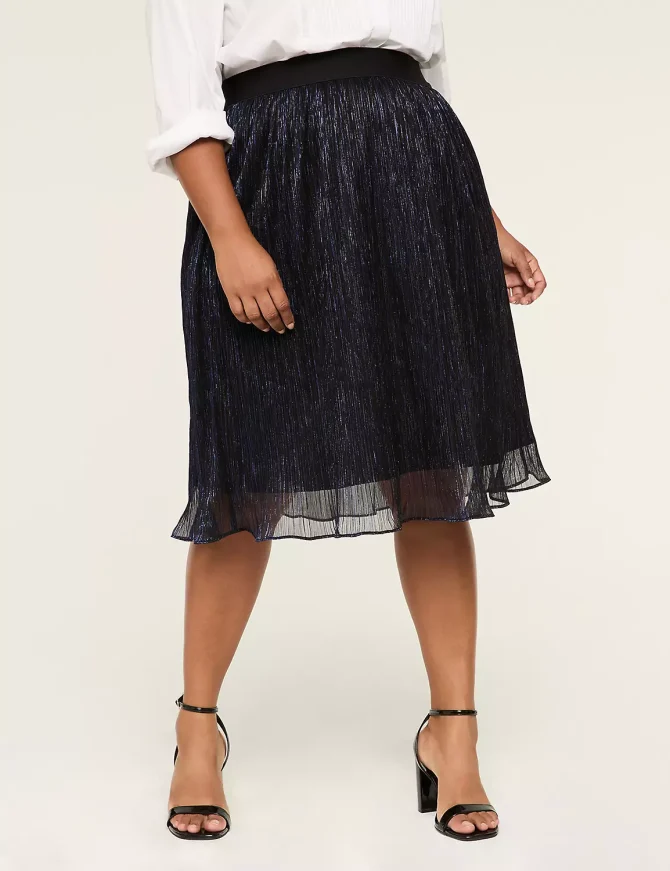 Lurex Shimmer Crinkle Knit Skirt