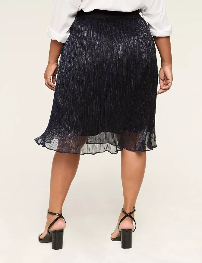 Lurex Shimmer Crinkle Knit Skirt - Image 2