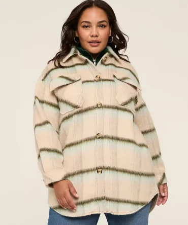 Faux-Wool Plaid Shacket