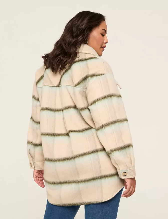 Faux-Wool Plaid Shacket - Image 2