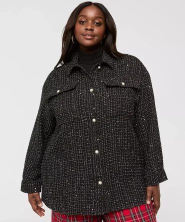 Sequin Tweed Shacket
