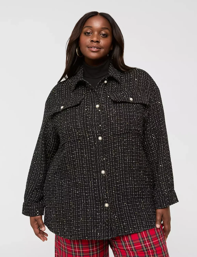 Sequin Tweed Shacket