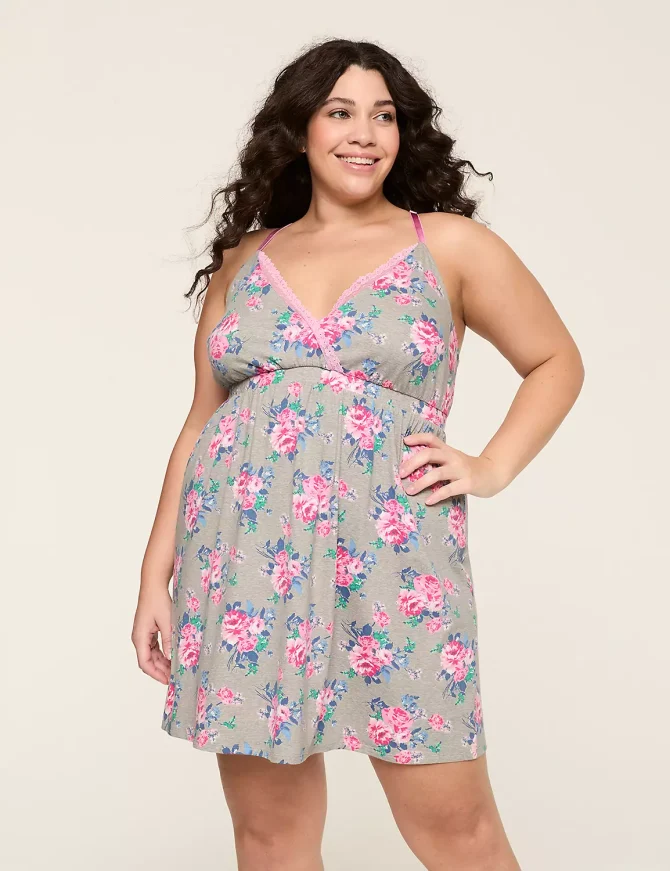 Comfy Cotton Lace-Trim Chemise