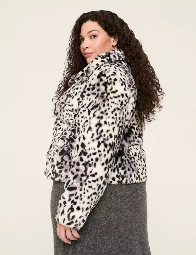 Animal Print Faux-Fur Short Jacket - Image 2