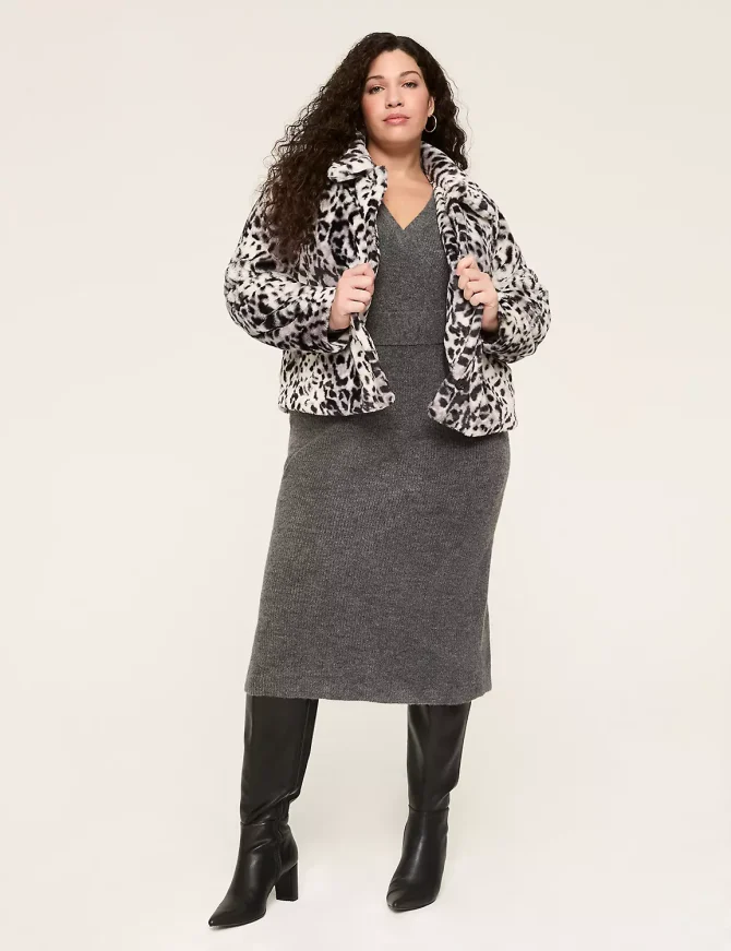 Animal Print Faux-Fur Short Jacket - Image 3