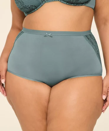 No-Show High-Waist Brief Panty With Lace