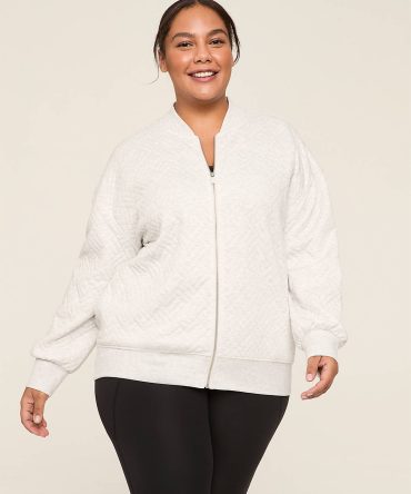 LIVI French Terry Quilted Zip-Front Jacket