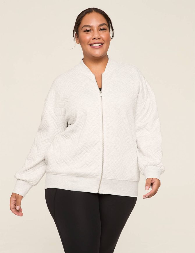 LIVI French Terry Quilted Zip-Front Jacket