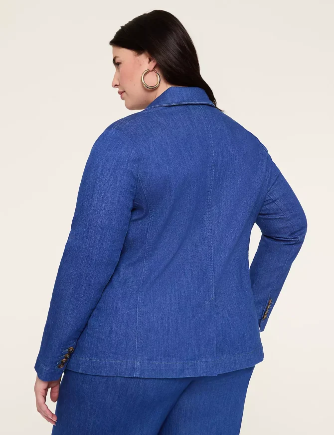 Double-Breasted Denim Blazer - Image 2