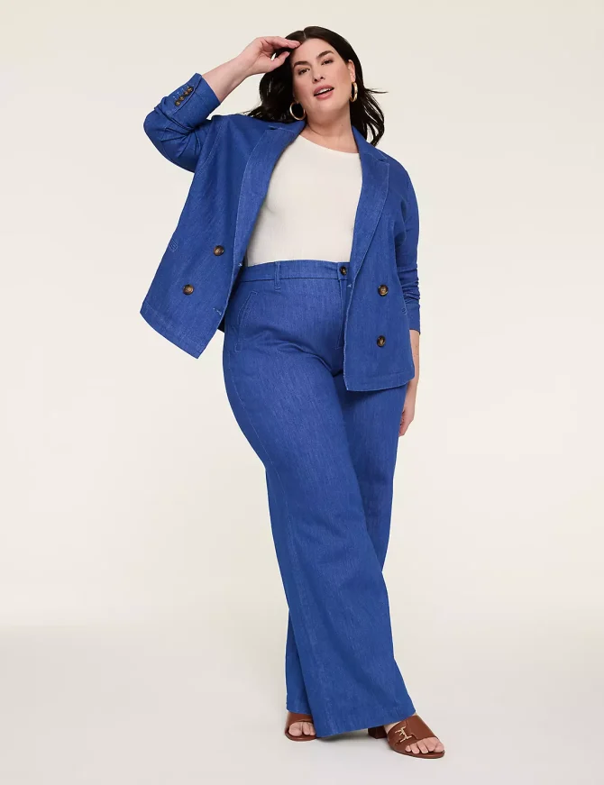 Double-Breasted Denim Blazer - Image 3