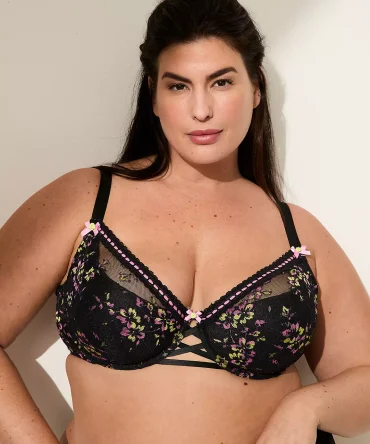 Ribbon-Slot French Balconette Bra