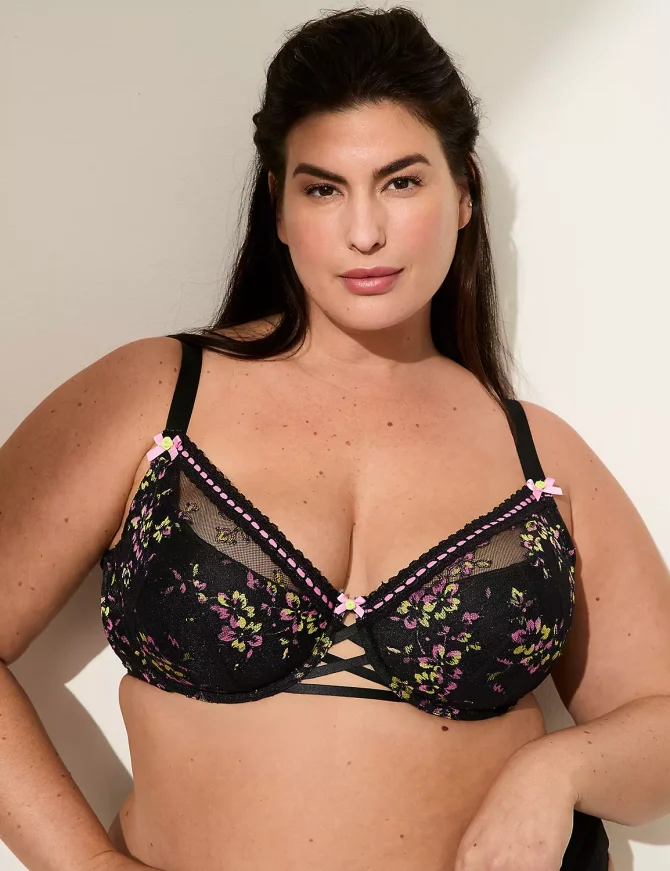 Ribbon-Slot French Balconette Bra