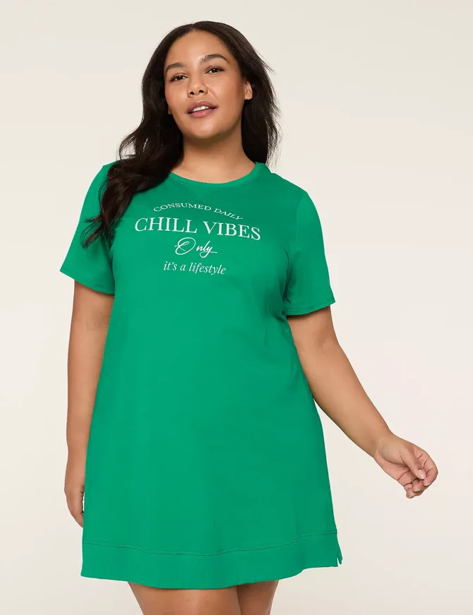 Comfy Cotton Rib-Trim Sleepshirt