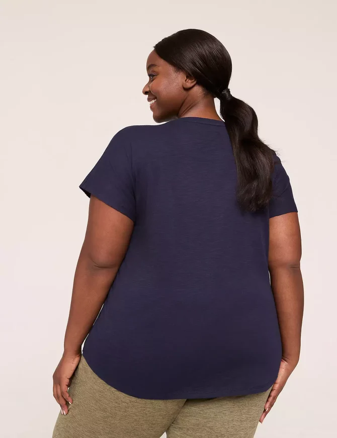 Embroidered Dolman-Sleeve Be Happy Graphic Tee - Image 2