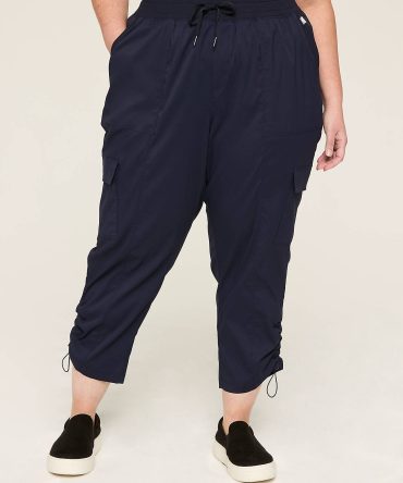 LIVI Woven Crop Bungee-Detail Pant