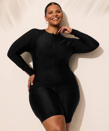 Full-Zip Long-Sleeve Swim Rash Guard