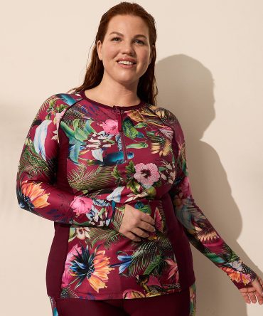 Quarter Zip Long-Sleeve Swim Rash Guard