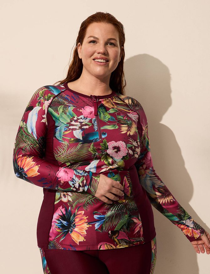 Quarter Zip Long-Sleeve Swim Rash Guard