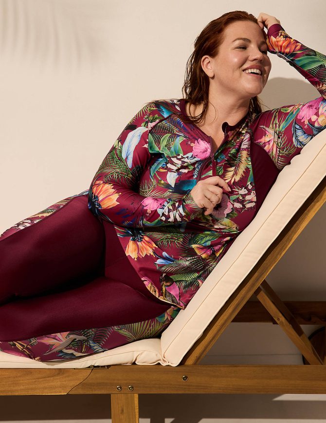 Quarter Zip Long-Sleeve Swim Rash Guard - Image 4