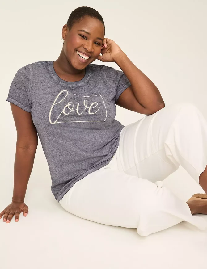 Embroidered Love Graphic Tee - Image 3