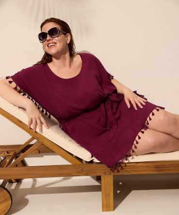 Woven Dolman Tassel Cover-Up