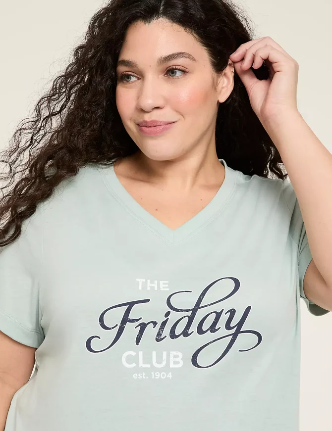 Comfy Cotton V-Neck Tee & Short PJ Set - Image 4