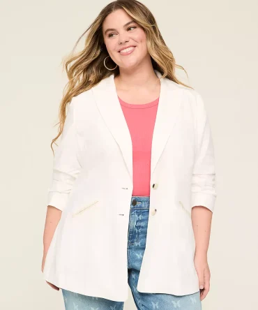 Linen 3/4-Sleeve Jacket