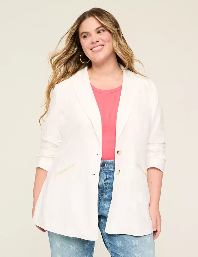 Linen 3/4-Sleeve Jacket