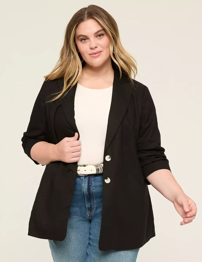 Linen 3/4-Sleeve Jacket - Image 5