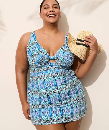 Underwire Knot-Front Tankini Top