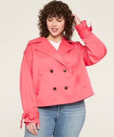 Swing-Back Short Lightweight Trench Coat