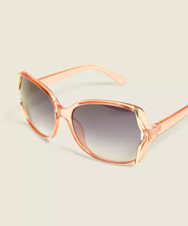 Coral With Side-Detail Square Sunglasses