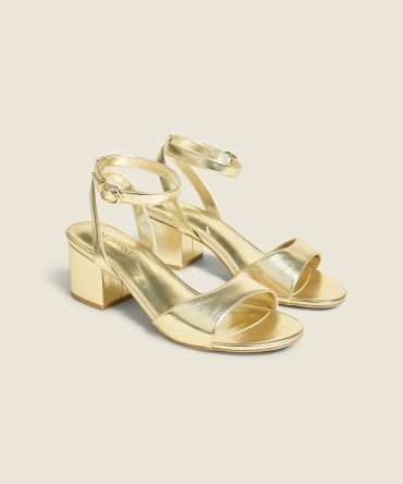 Dream Cloud Metallic Strappy Low Block Heel