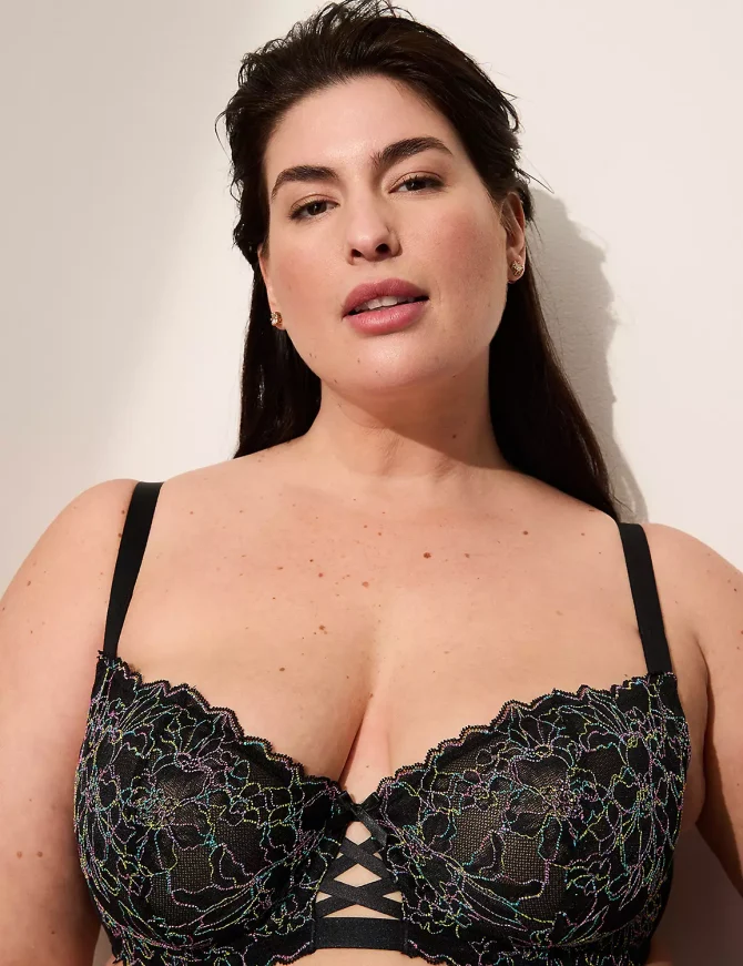Strappy Rainbow Lace Unlined Balconette Bra - Image 2
