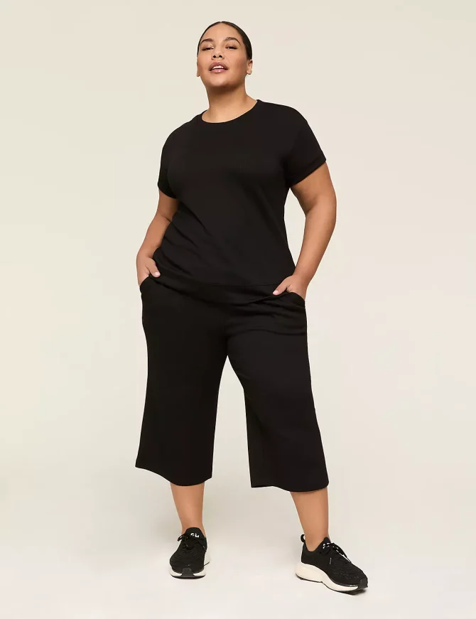 LIVI Ribbed Journey Capri Relaxed Straight Pant - Image 6
