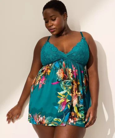Printed No-Wire Babydoll