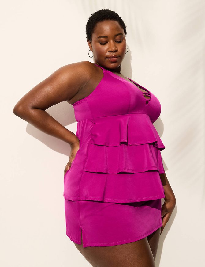 No-Wire Three-Tier Strappy Tankini Top - Image 3