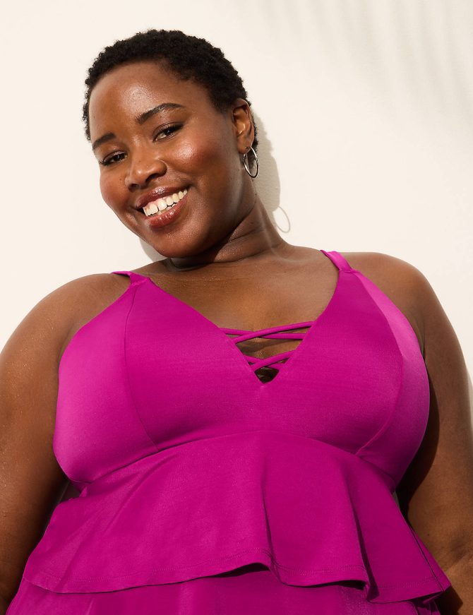 No-Wire Three-Tier Strappy Tankini Top - Image 4