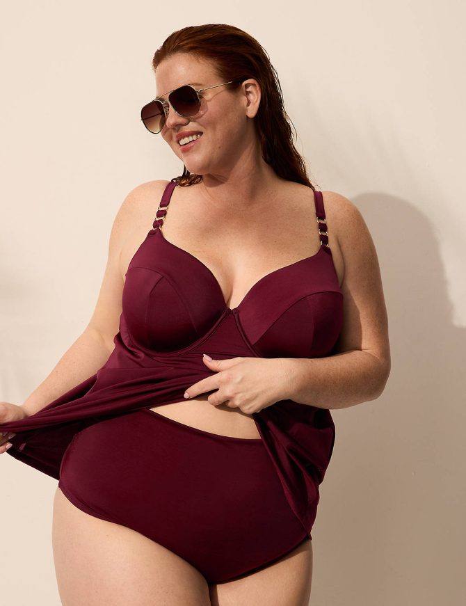 Underwire Balconette Chain-Detail Tankini Top - Image 5