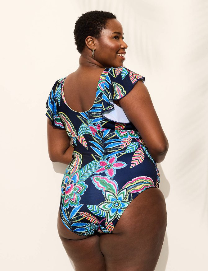 No-Wire Flutter-Sleeve One-Piece - Image 2
