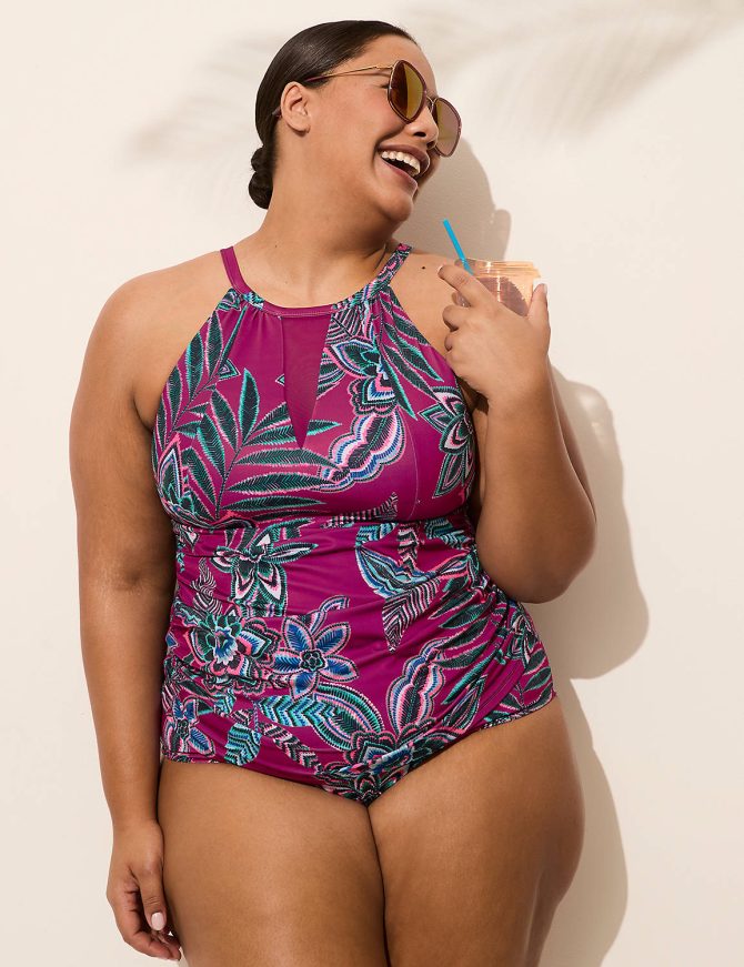 No-Wire High-Neck Tankini Top