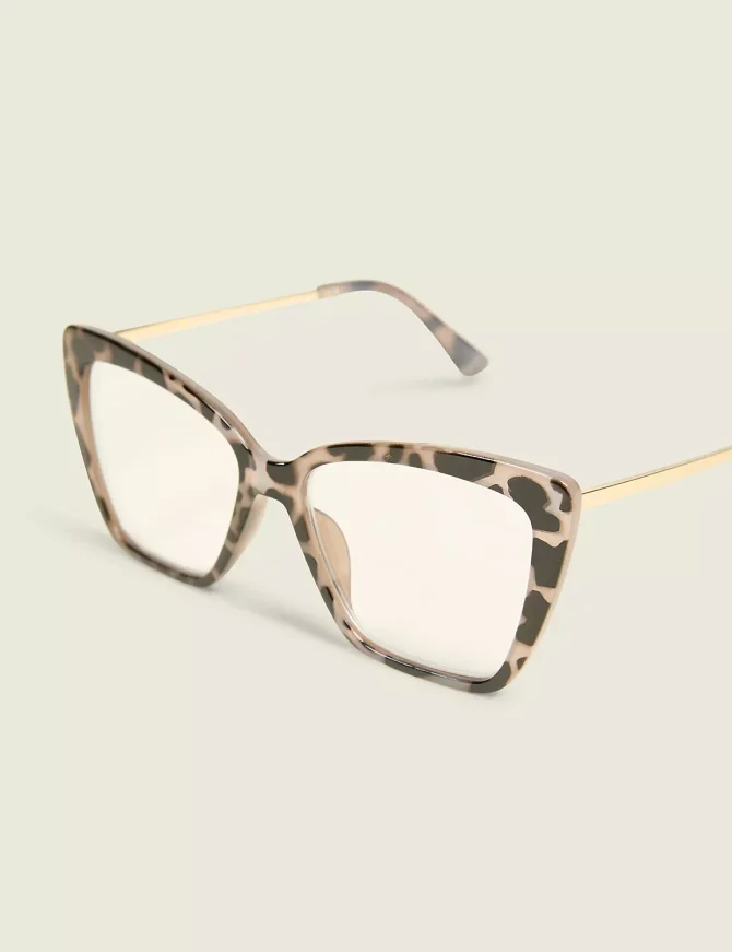 Large Tortoiseshell Print Cateye Reading Glasses