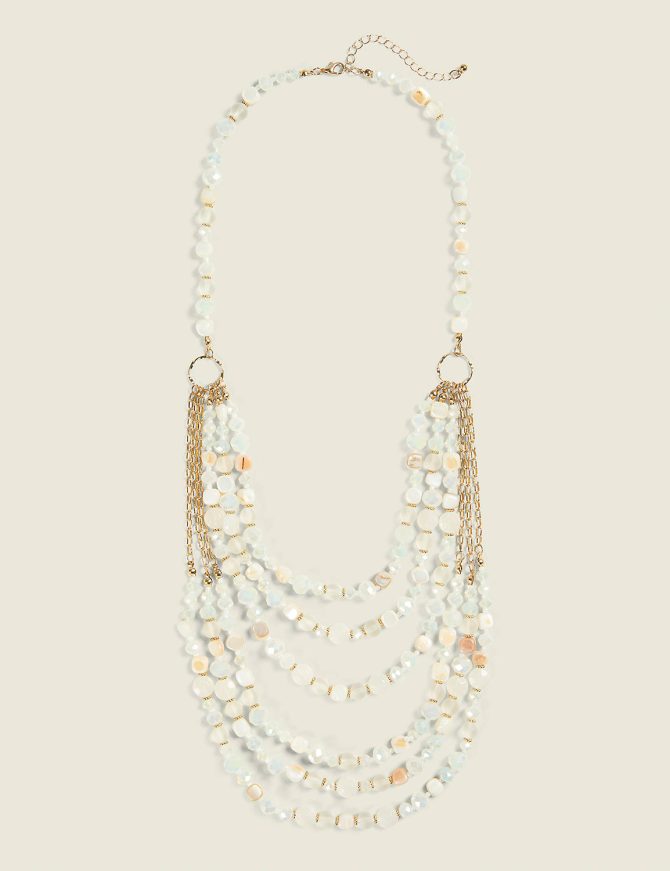 Clear Crystal Multi-Row Necklace