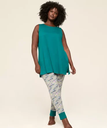 Comfy Cotton Cross-Back Tank & Legging PJ Set